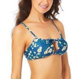 888 California sunshine Daisy-Print Bikini Swim Top DAISY print sz M new